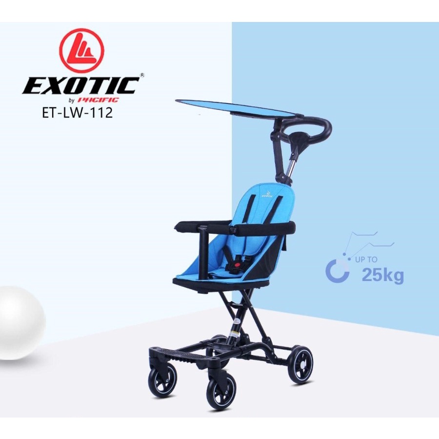 Stroler Anak Bayi Balita Kursi Dorong Micro Stroller Trike Exotic ET LW112 LW 112 Kanopi Garansi SNI-Blue