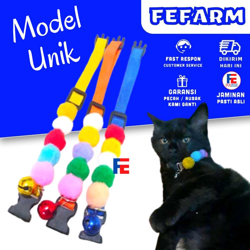 Kalung Pompom Anjing Dan Kucing FEFARM