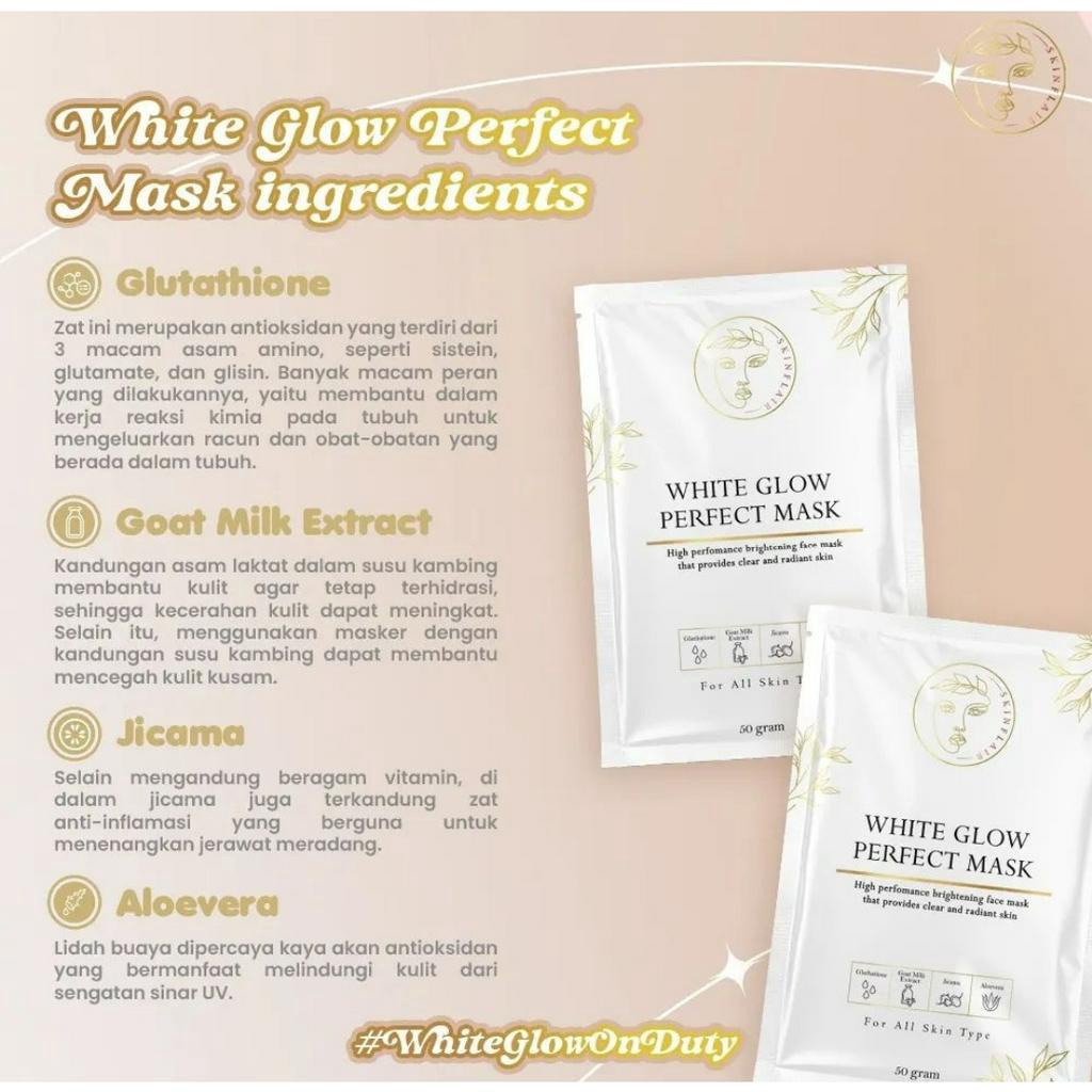 READY! SKINFLAIR WHITE GLOW PERFECT MASK POWDER MASKER WHITENING GLOWING BY SKINFLAIR MASKER TONE UP PENCERAH KULIT