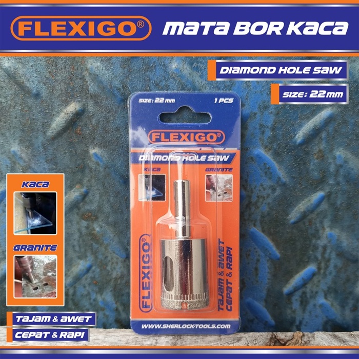 Mata Bor Kaca  Dan Granite 22 mm Original Flexigo Diamon Hole Saw