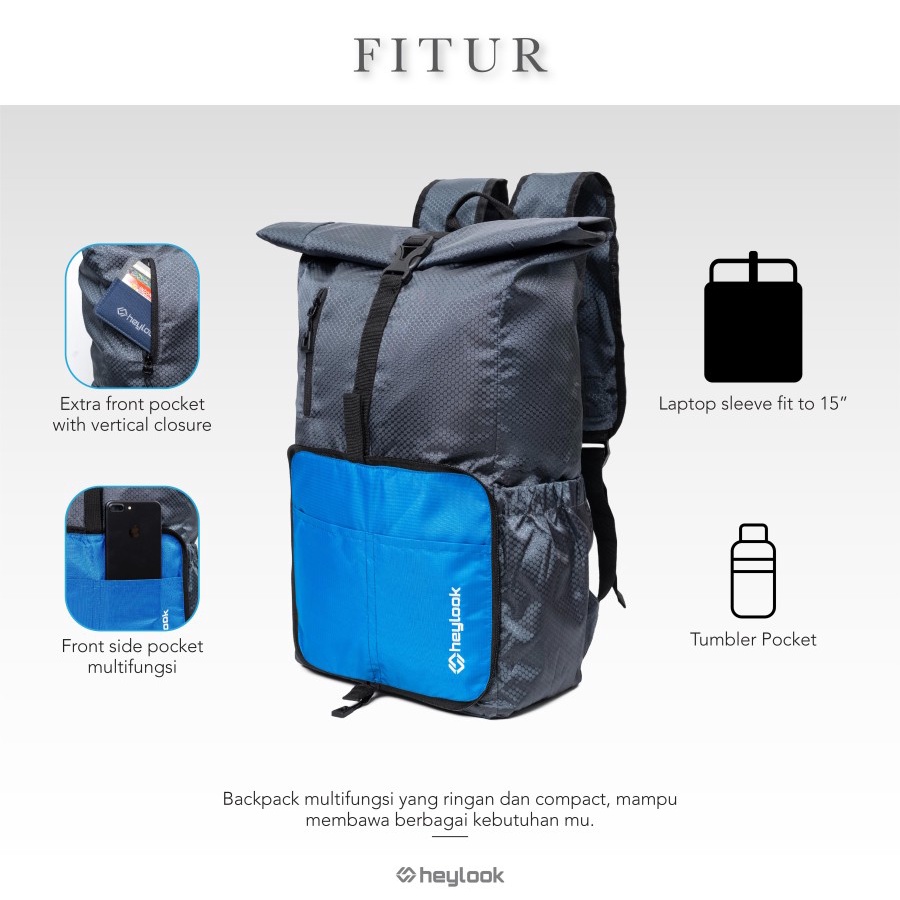 HEYLOOK Project - Tas Backpack Lipat Outdoor ARTHUR Tas Travelling Foldable Bag Ransel Lipat Distro