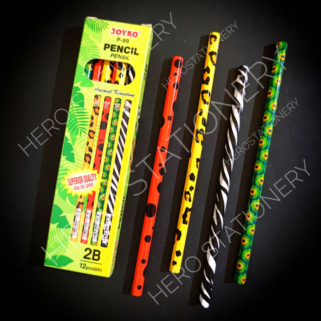 

Joyko pencil pensil 2B motif animal P-99 . 12 unit