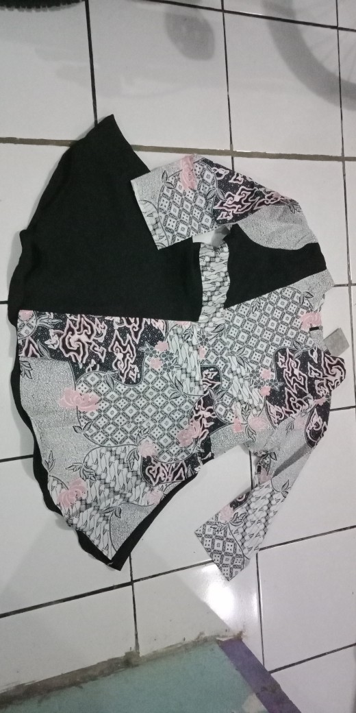 Batik Tunik Shibori Jumputan Terbaru Size S-3l / Hrb026 Yelbor Navbor / Biru Putih