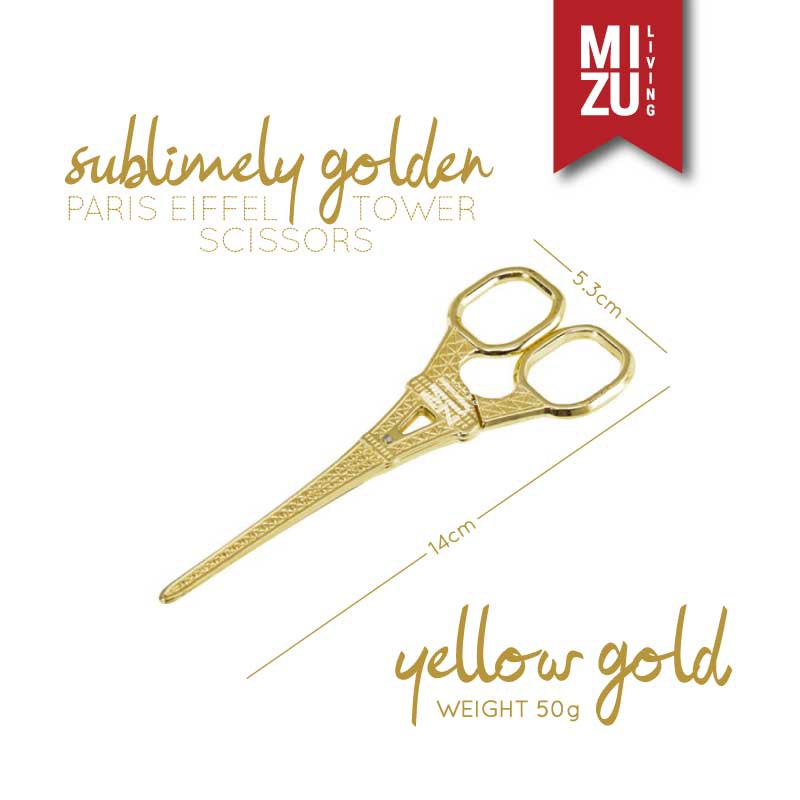SUBLIMELY GOLDEN PARIS EIFFEL TOWER SCISSORS Gunting Emas Dekorasi Unik Cantik Craft Office Scissors-PARIS SCIS YG