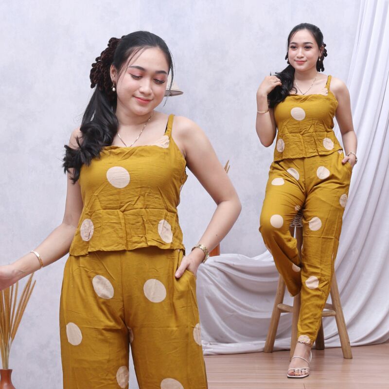 Setelan Tanktop Wanita || Vava Panjang || One Set || Baju Tidur || Santai setelan piyama || Daster Bali