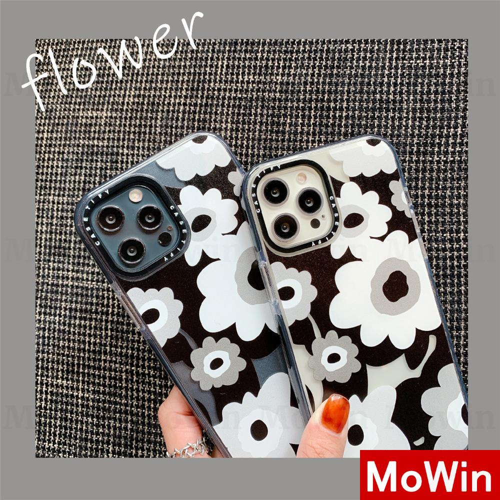 Mowin - Casing Silikon Iphone 12 Pro Max X Max Pro 8plus Max Se 7plus Xr Se2020 Xs 12 Mini 11 Motif Bunga Hitam