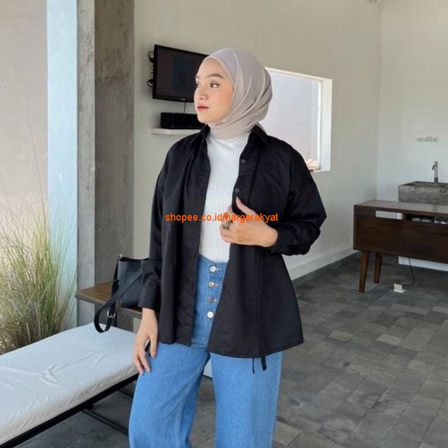 Lia Blouse Serut Crinkle - Kemeja Crinkle Airflow Terbaru - Kekinian - Megan Blouse Ootd