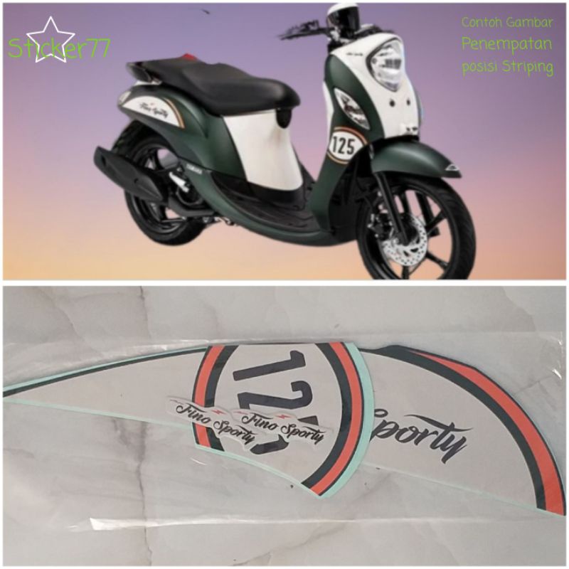 Sticker Striping Motor YAMAHA FINO SPORTY Th 2018 Hijau Gelap