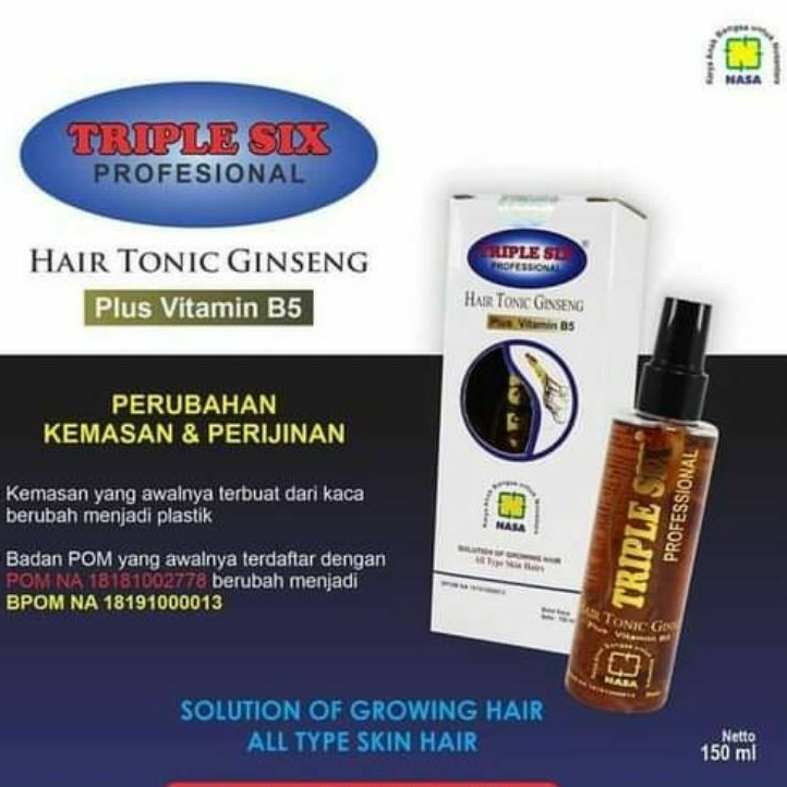 triple six hair tonic ginseng - penumbuh rambut