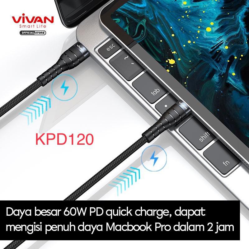 KABEL DATA VIVAN KPD100S TYPE-C TO TYPE-C  100CM ORIGINAL