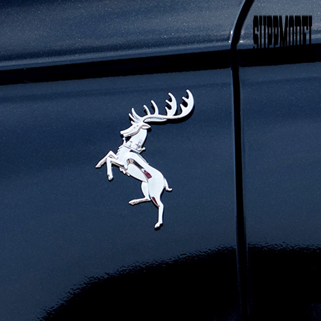 Stiker Emblem 3D Bentuk Rusa Tahan Karat Untuk Dekorasi Body Mobil