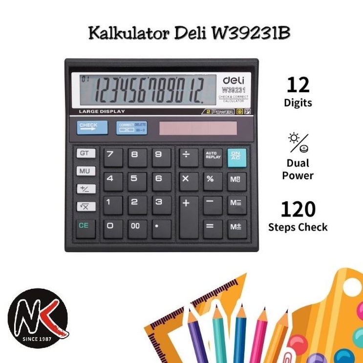

Deli Kalkulator 12 Digit W39231B