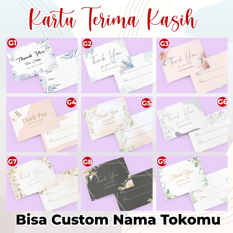 KARTU THANK YOU | KARTU TERIMA KASIH OLSHOP