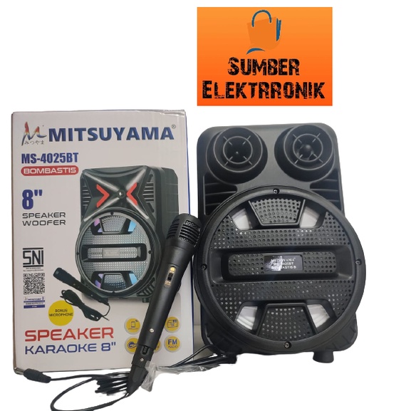 Speaker Bluetooth Karaoke Wireless Mitsuyama MS-4025BT 8 Inchi Free Mic Super Bass BOMBASTIS B