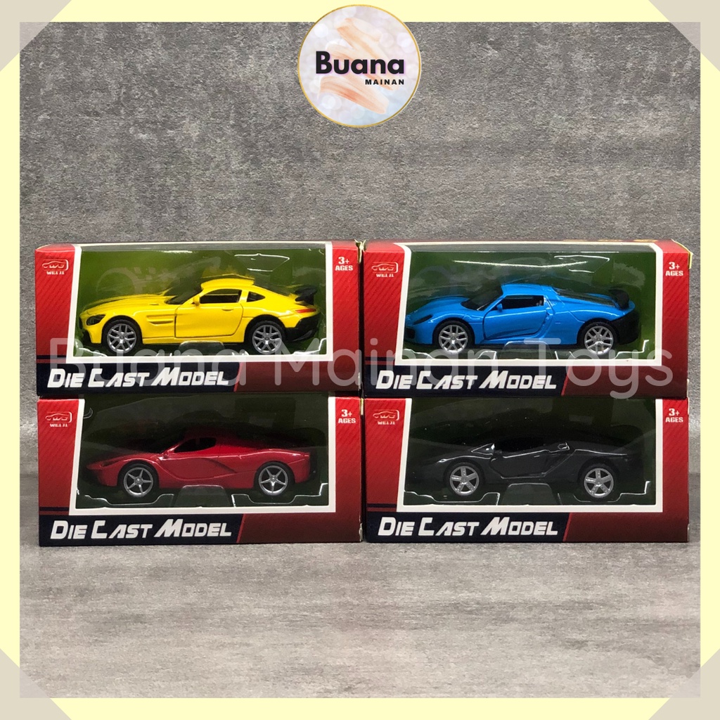 DIECAST MODEL SPORT CAR MAINAN ANAK COWO CEWE MINIATUR MOBIL DIE CAST MOBILAN BALAP RACING 6533