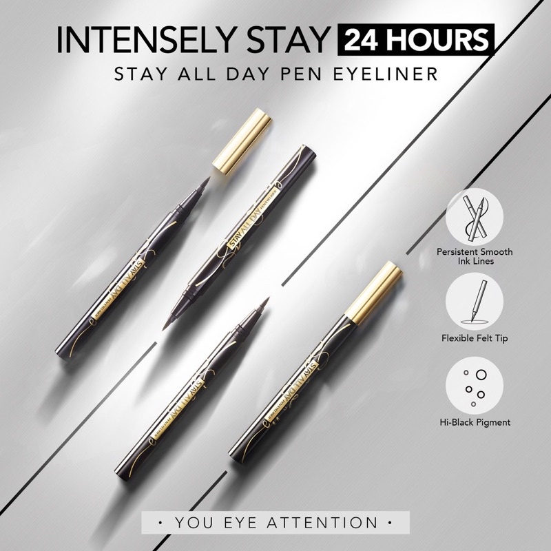 YOU Stay All Day Pen Eyeliner Black Waterproof | Tahan 24 jam Eyeliner Hitam