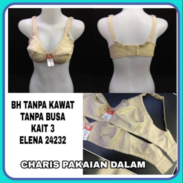 BH BRA TANPA KAWAT TANPA BUSA KAIT 3 ELENA 23242