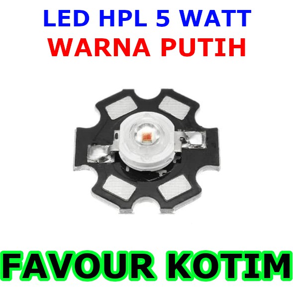 HIGH POWER LED HPL 5 WATT LAMPU PLUS HEATSINK WHITE FVKOTIM