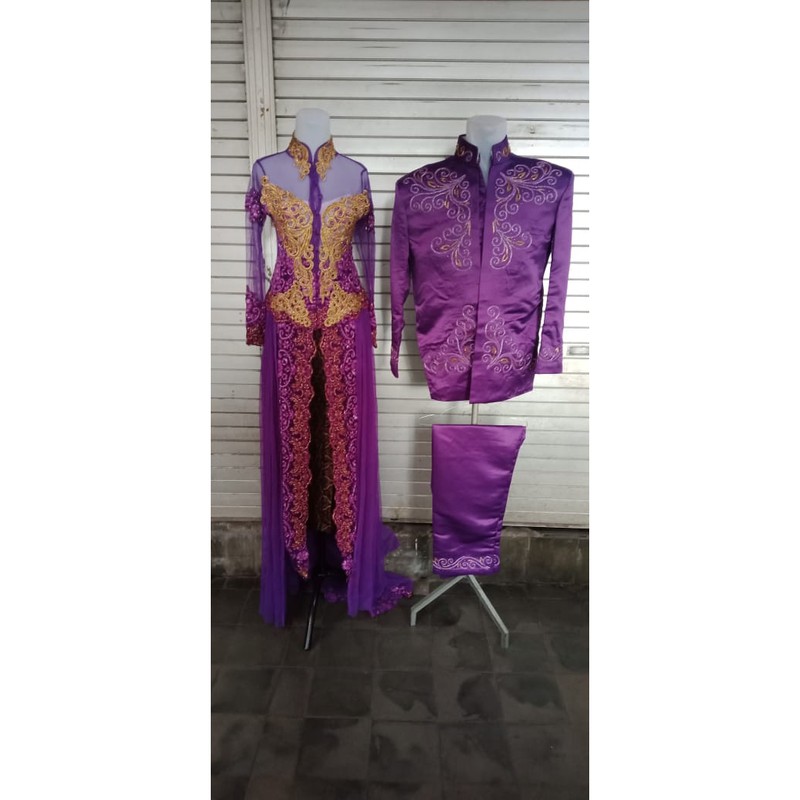 kebaya+basofi ungu/kebaya lilac set