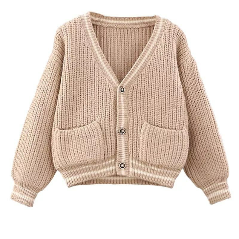 Cardigan Saku Seker Anak Perempuan Rajut 1-3th