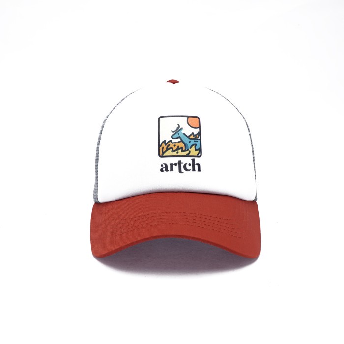 Topi Pria ARTCH - Topi Trucker Hat Caps - Putih(H1P0) Topi Distro Pria Original Topi Pria Jaring Top