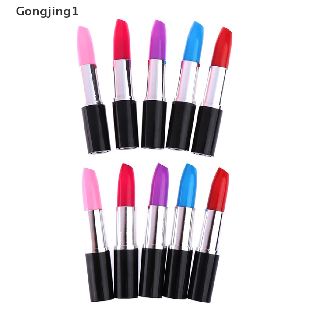 Gongjing1 1pc Pulpen Bentuk Lipstick Kartun Untuk Sekolah / Kantor