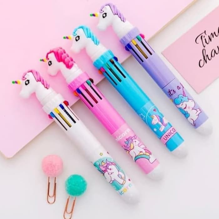 

Unicorn Pen smiggle 10 warna - pen 10 in 1
