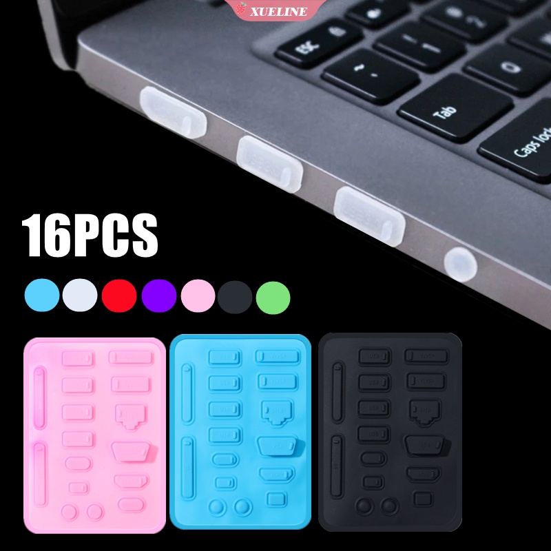 16 Pcs Plug Penutup Interface Usb Laptop Notebook Universal Anti Debu Tahan Air