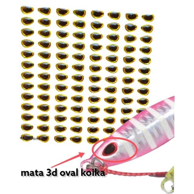mata metal jig koika 6mm mata ikan 3d oval micro jig mata 3d resin mata jig mata oval koika