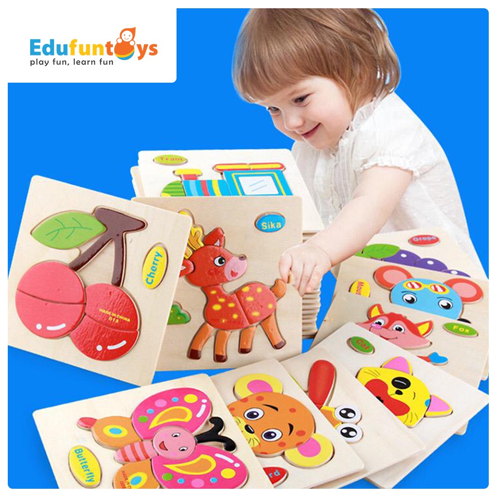 Edufuntoys 1ST STEP puzzle kayu puzzle anak mainan Edufuntoys 1ST STEP puzzle kayu puzzle anak mainan