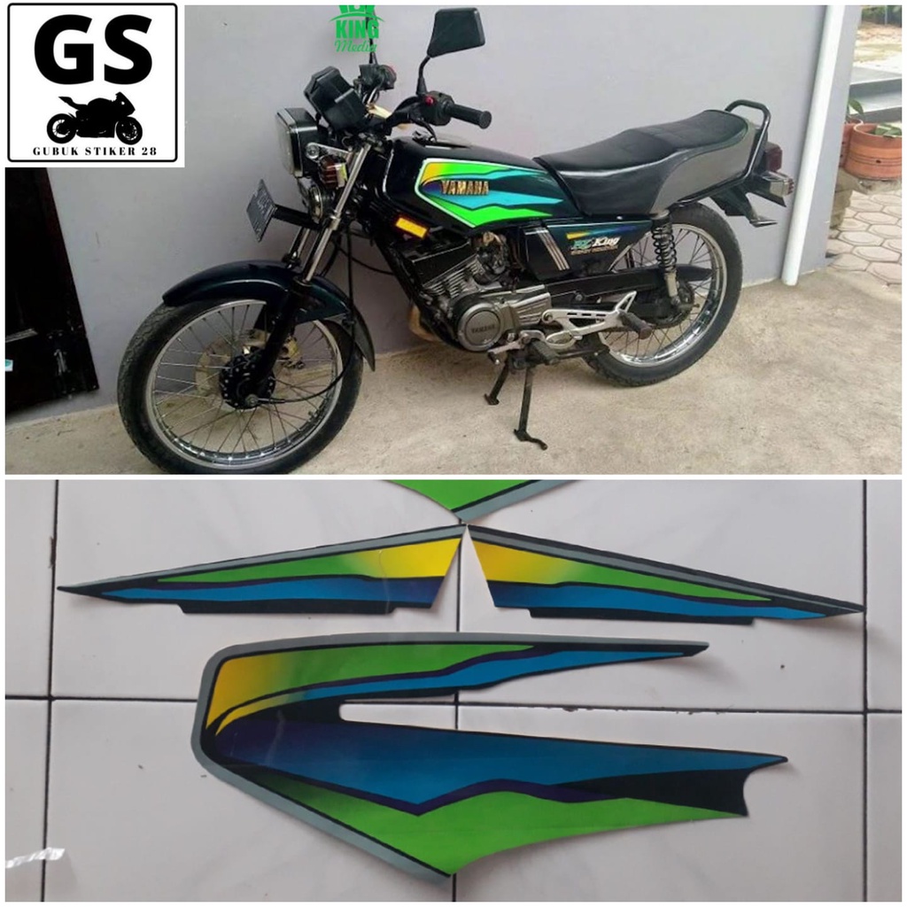 STRIPING STIKER LIS BODY MOTOR YAMAHA RX KING COBRA 1998 HIJAU