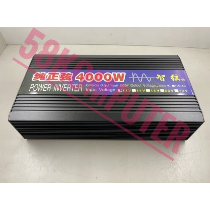 Car Power Inverter DC 12V/24V to AC 220V 4000W Pure Sine Wave CMZ-4000 2 USB Port LED