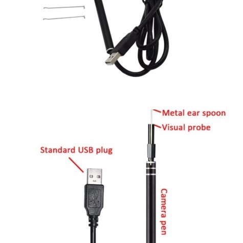 Kamera Korek Kuping USB HD Visual dengan Kamera Mini QC [qtop]