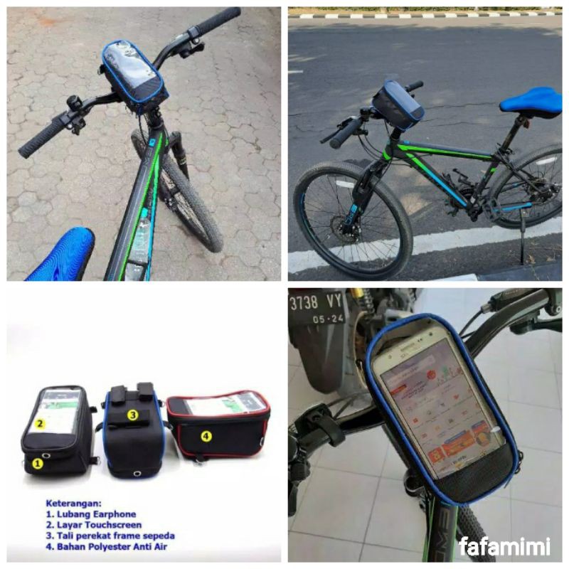 Tas holder hp motor dan sepeda gunung fixie
