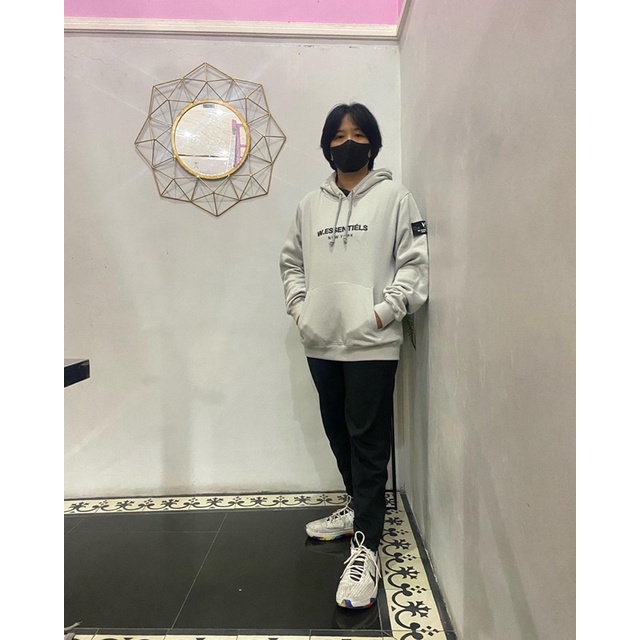 w.essentiels ecume hoodie asphalt grey