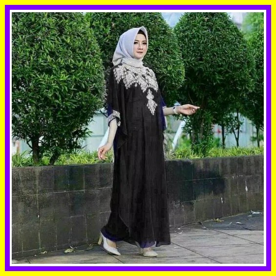 (Jumbo) Baju Gamis Wanita Muslim Terbaru 2022 Model Polos Bordir Kaftan Bahan Ceruty Babydoll Nyaman