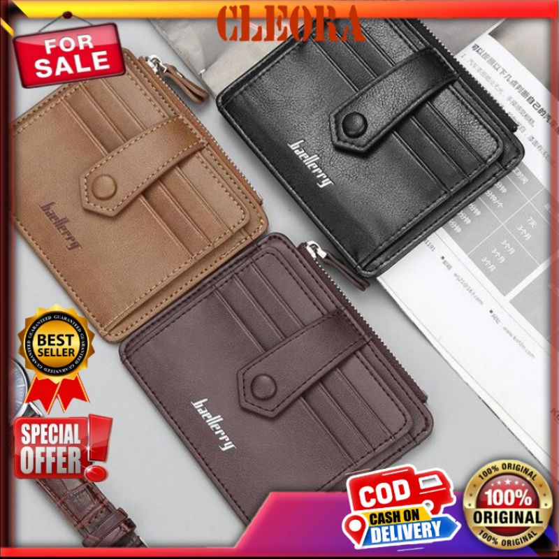 Dompet Kartu Pria BAELLERRY Original Bahan Kulit PU Leather Premium Kekinian Import Ori Dompet Brand