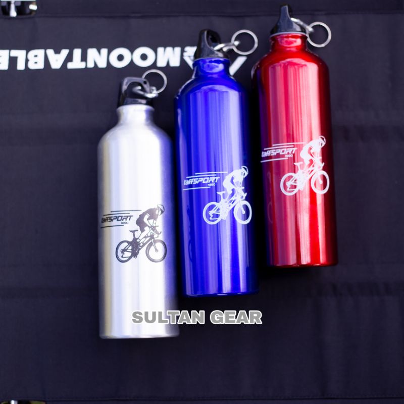 Botol Minum Aluminium 750ml Karabiner / kantong air / Botol air minum 750ml