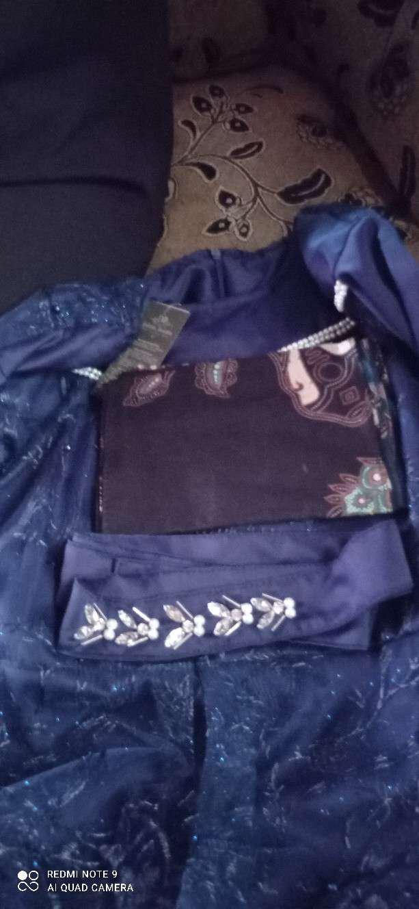 Kebaya Batik Couple Aleena Navy