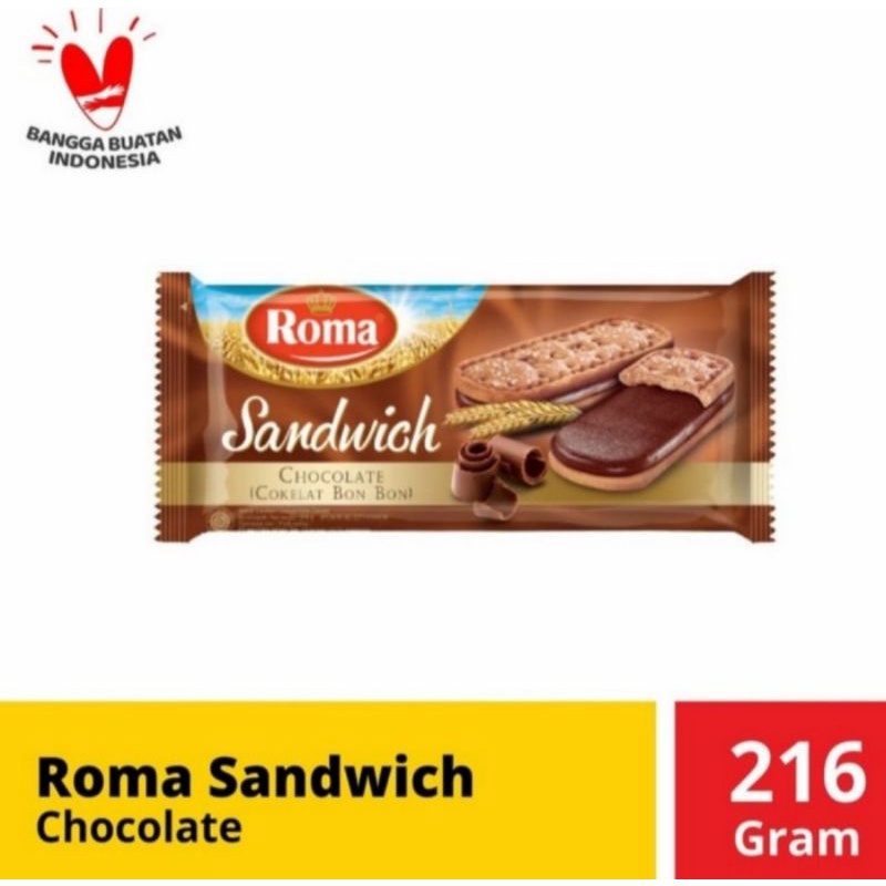 

ROMA SANDWICH CHOCOLATE ( Cokelat Bon-bon) 216gr termurah