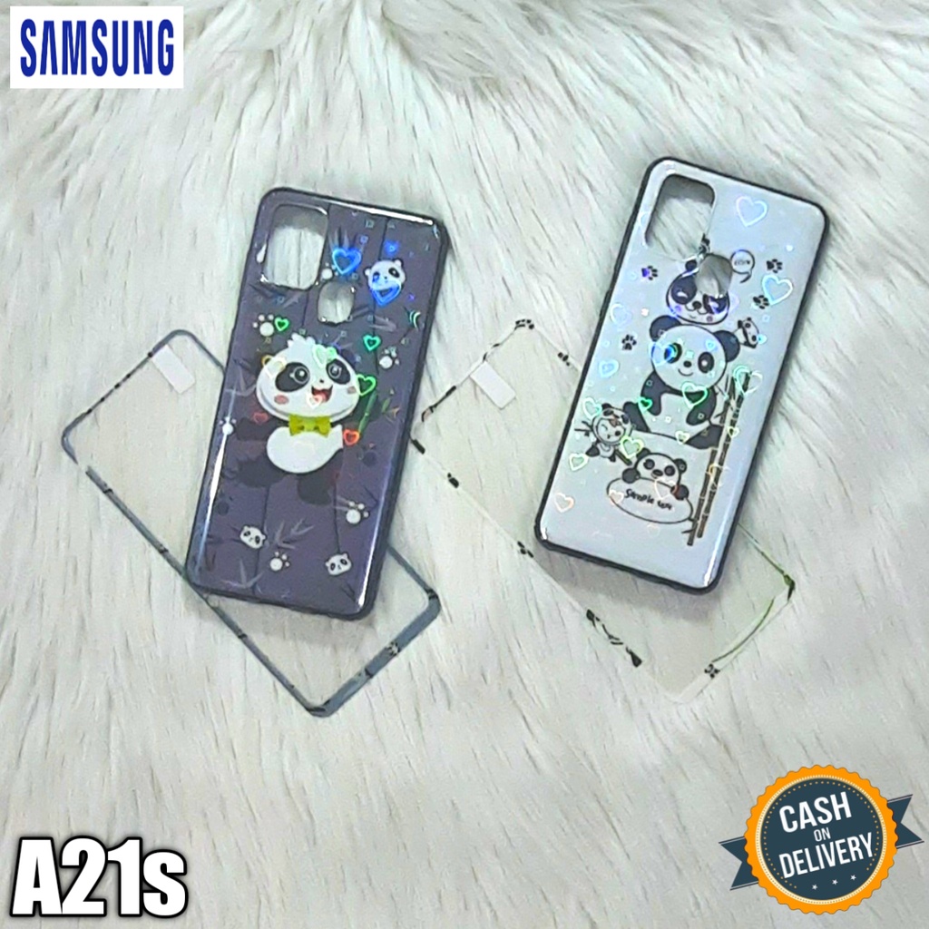 Casing Hp Samsung A21s Case Hp Silikon Hp + Tempered Glass Pelindung Hp Motif Lucu Dan Unik