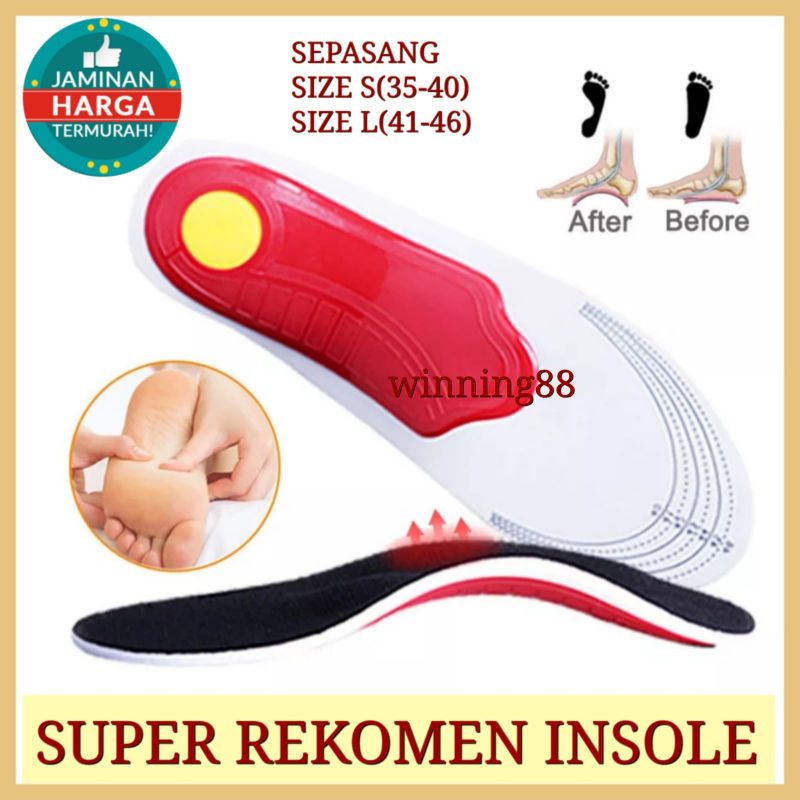 INSOLE PRIA DAN WANITA ARCH SUPPORT FLAT FOOT ALAS SEPATU OLAHRAGA DAN SEHARI HARI ALAS SEPATU KAKI DATAR SOL KAKI DATAR INSOLE SEPATU SNEAKERS