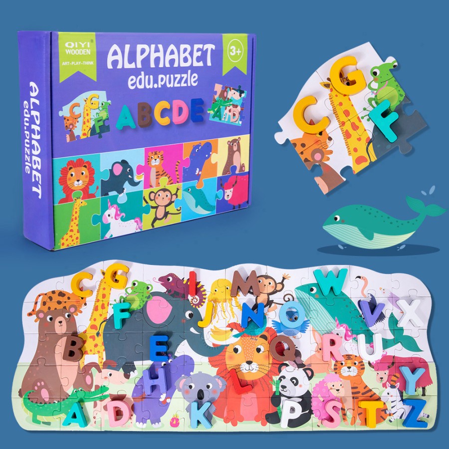 Mainan Alphabet Edu Puzzle, NumerDals Puzzle, Puzzle 3D huruf angka