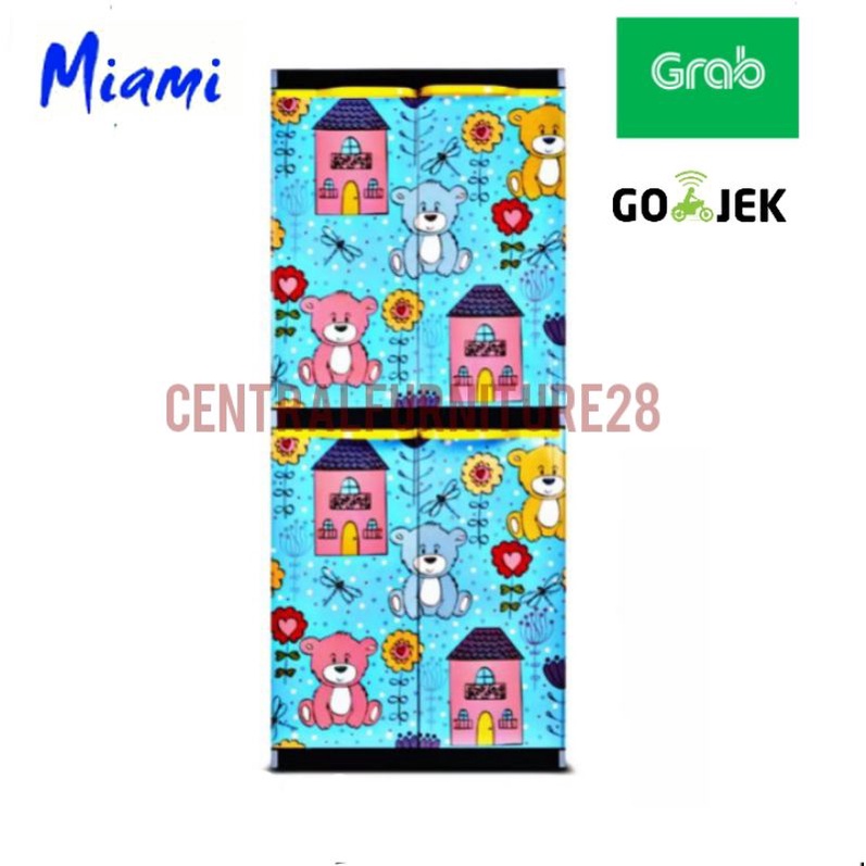 LEMARI MIAMI ORLANDO TEDDY BEAR || LEMARI PLASTIK 4 SUSUN