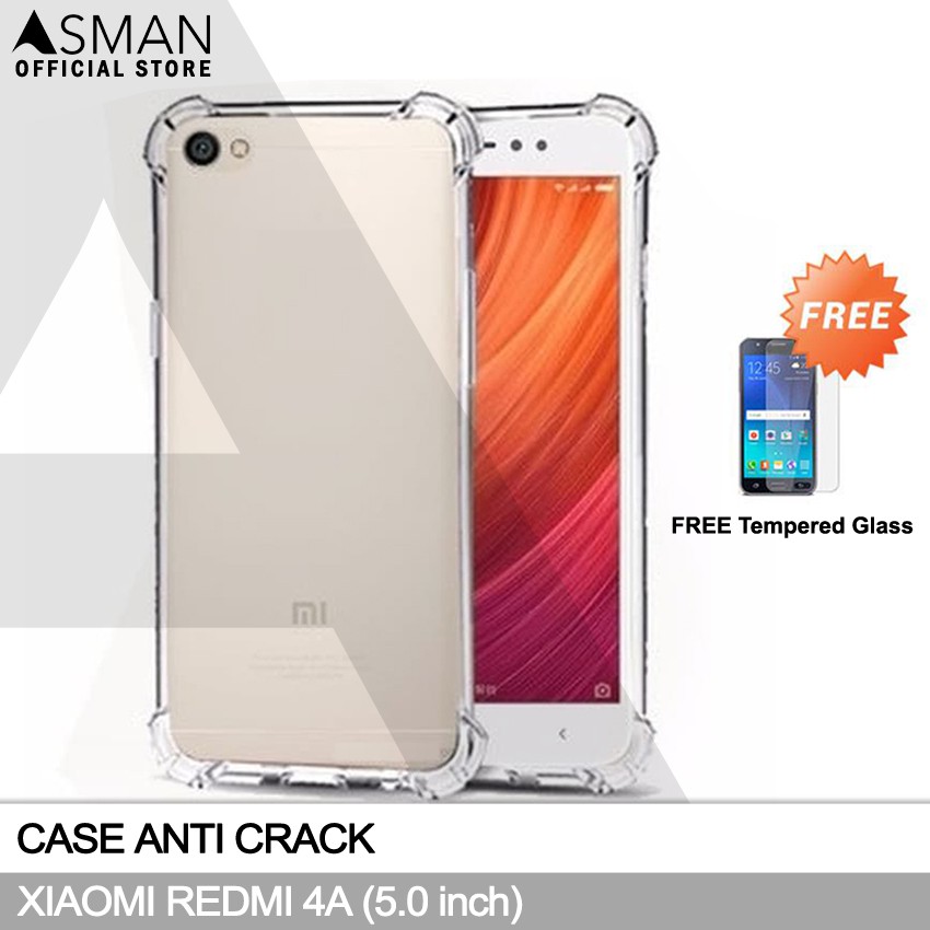 Anti Crack Xiaomi Redmi 4A (5.0&quot;) | Soft Case Anti Bentur + FREE Tempered Glass