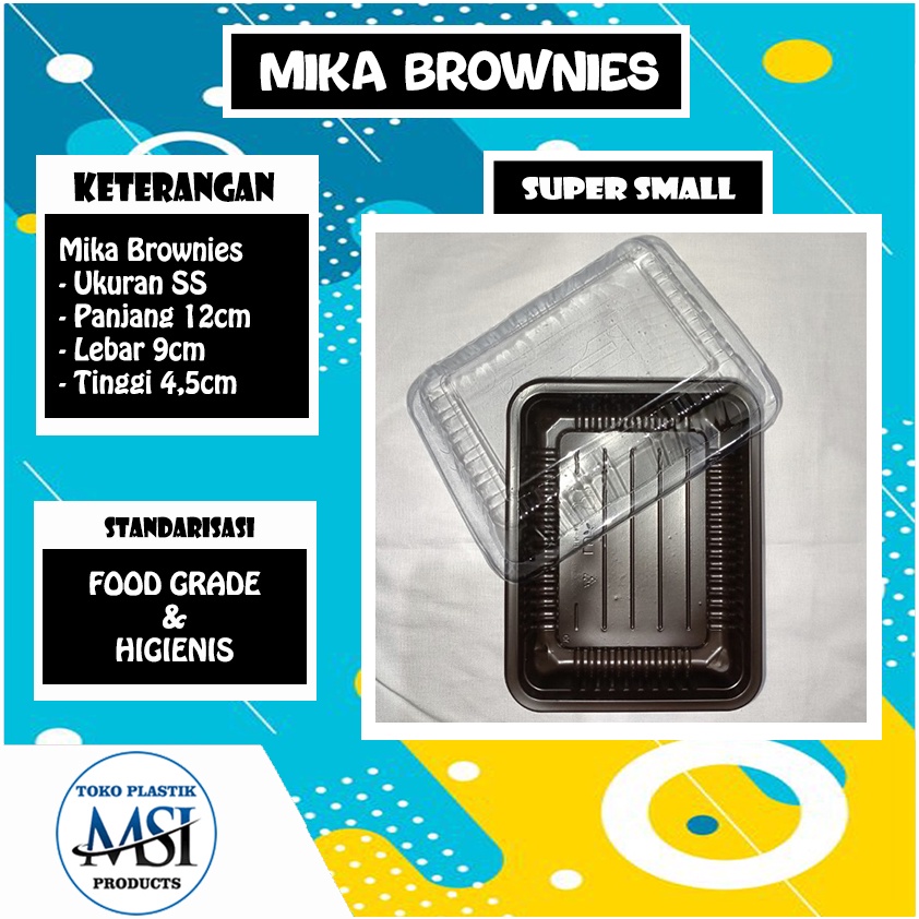 Mika Brownies Size SS / Mika Plastik Tempat Kue Brownies Ukuran SS / Tempat Bento Size Super Small