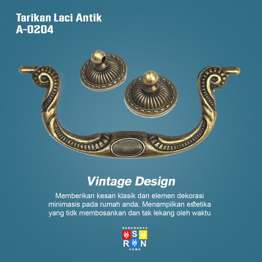 Tarikan Laci Antik Vintage A-0204 / Antique Drawer Handle Resonance Home