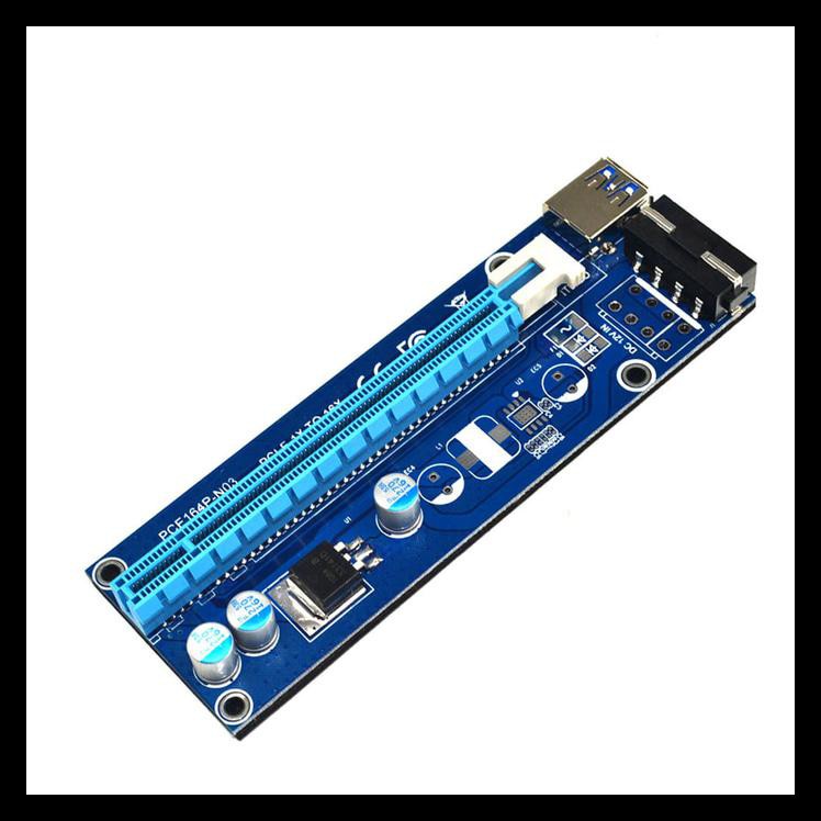 (Baru) Pci-E Riser 1X To 16X Sata Power Usb 3.0 60Cm For Bitcoin Miner ..