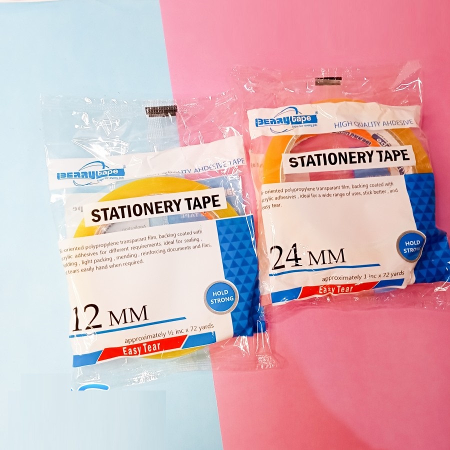 

Isolasi Berry Easy Tear 24mm dan 12mm x 72 yard • Stationary Tape