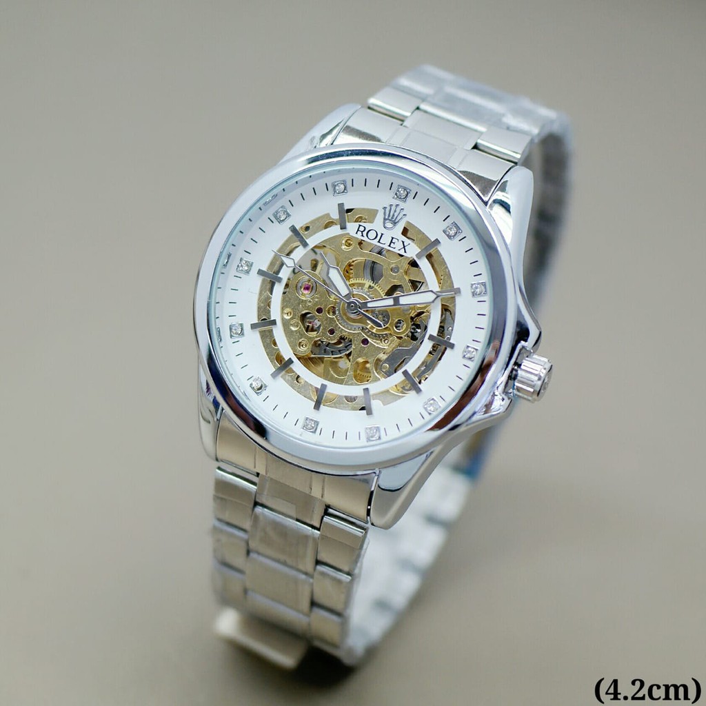 Jam tangan pria ROLEX mesin automatic tali rantai